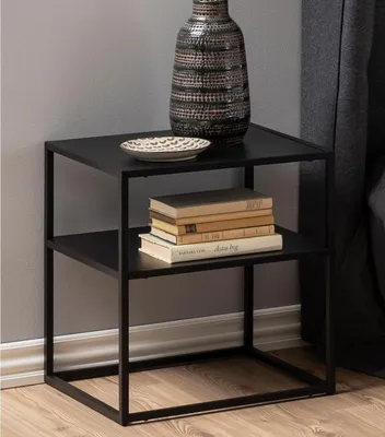 Produktbild von möbelando Nachttisch Nachtkonsole Regal Betttisch Standregal Beistellregal New Haven I Schwarz