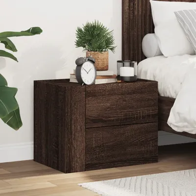 Produktbild von vidaXL Wand-Nachttisch Braun Eichen-Optik 45x30x35 cm