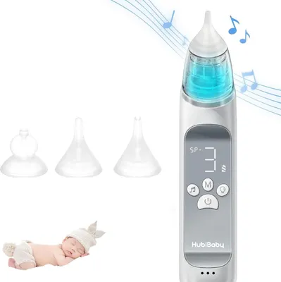 Produktbild von Baby Nasenreiniger elektrisch, 3-Stufen-Saugkraft, Sound & Licht,700mAh, BPA-frei, Aufbewahrungsbox