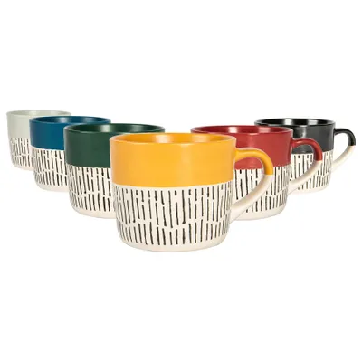 Produktbild von Keramik getauchte Dash Kaffeetassen Patterned farbiger Tee Cup 475ml 6 Farben