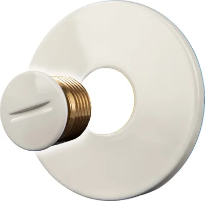Produktbild von tecuro Verschluss - Stopfen AG G 1/2 Zoll, mit Rosette - Messing weiß