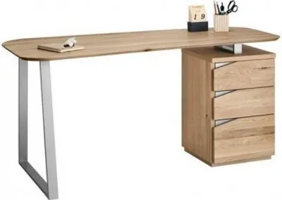 Produktbild von Schreibtisch Asteiche furniert Wildeiche massiv