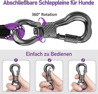 Produktbild von X XBEN Führleine für Hunde, 10 m, robuste Hundeleine mit gepolstertem Griff, Trainingsleine für Welpen, für kleine, mittelgroße und große Hunde