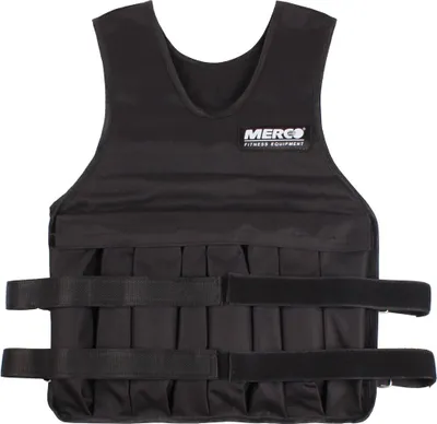 Produktbild von Merco, Gewichtsweste, schwarz, 5 kg, wasserdichtes Oxford, Gewicht regulierbar mit 8 gleichmäßig verteilten Sandsäcken, doppelte Stahlschnalle, für Fitness, Ausdauer und Koordination