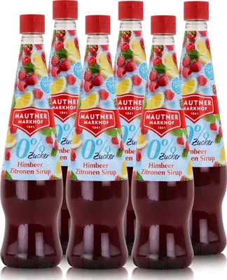 Produktbild von Mautner Getränkesirup Himbeer Zitrone 0% Zucker 0,7L - Softdrink (6er Pack)