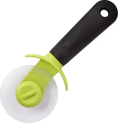 Immagine prodotto di Coltello per pizza Trebonn Willy 1523210, 22 cm, manico morbido, lama rimovibile, nero/giallo