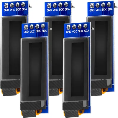 Obrázek produktu pro AZ-Delivery Displays 0,91palcový OLED displej I2C, rozlišení 128 x 32 pixelů, kompatibilní s Arduinem a Raspberry Pi, 5x OLED
