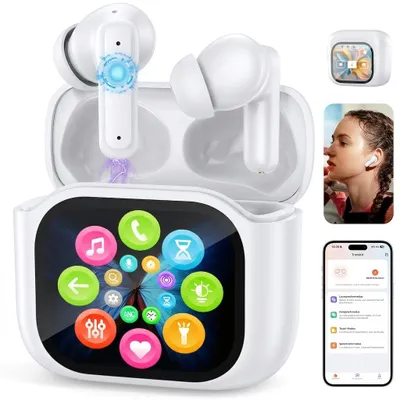 Produktbild von Übersetzer Kopfhörer,KI Übersetzer Kopfhörer ,Translator Earbuds AI Übersetzungs Earbuds, ANC, 300mAh Case, 155 Sprachen,EQ-Soundmodi, Weiss