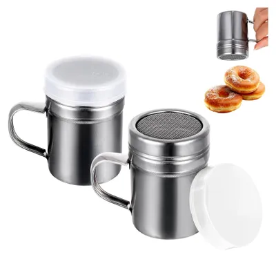 Produktbild von Puderzuckerstreuer, 2 Stück, Silber, Barista Zubehör für Puderzucker/Kakaopulver, Edelstahl