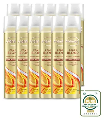 Produktbild von 12 x Andrélon Zomerblond Trockenshampoo für blondes Haar - 245 ml - Vorratspackung - 12 Stücke