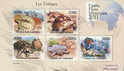 Produktbild von Briefmarken Komoren 2011 Mi 3007-3011 Kleinbogen (kompl. Ausg.) postfrisch Schildkröten