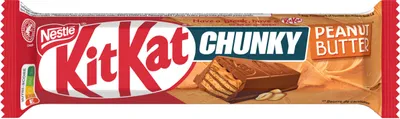 A KitKat Chunky Peanut Butter candy bar wrapper.