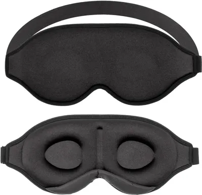 Produktbild von Schlafmaske 3D, schwarz, ergonomisches Design, 100% lichtdicht, für Seitenschläfer