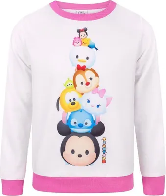 Obrázok produktu pre Tsum Tsum - Mikina pre dievčatá NS7245 (140) (biela/svetloružová)