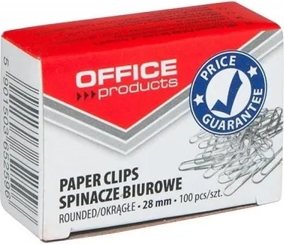 Obrázek produktu pro Kancelářské klipy 28mm Kancelářský nikl 100ks.