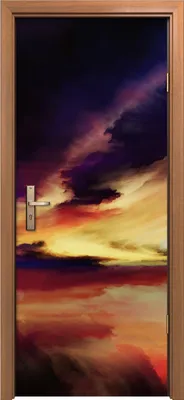 Produktbild von Türposter 80x200 cm Türaufkleber Türtapete Türfolie Klebefolie Virtuelle abstrakte Landschaft