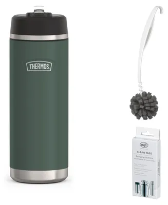 Image de THERMOS ICON WATER BOTTLE 0,71 l Trinkflasche forest mat – Vorteilsset mit Reinigungsbürste CLEAN FIX 30 cm + CLEAN TABS (20 Stück) | HAN 4123353071 | EAN 4002458534980