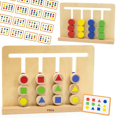 Obrázek produktu pro VIGA Logická hra Odraz barev a tvarů Montessori třídič