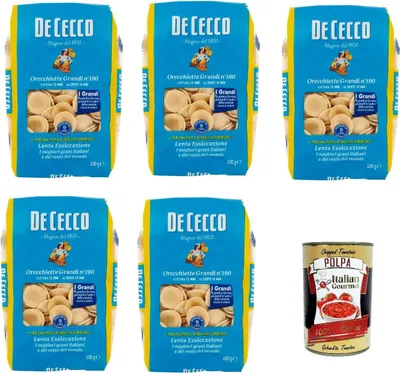 Produktbild von De Cecco Trofie N°188 100% Italienisch Pasta Nudeln 5x 500g + Italian Gourmet Polpa 400g