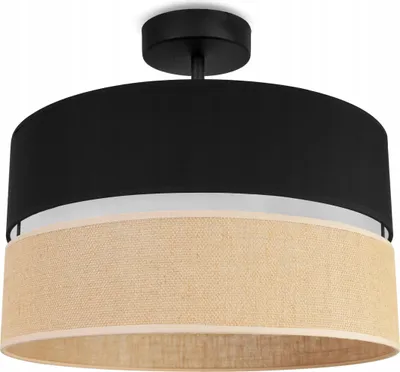 Imagen del producto de Lámpara de techo con pantalla de yute, 40 cm, color negro