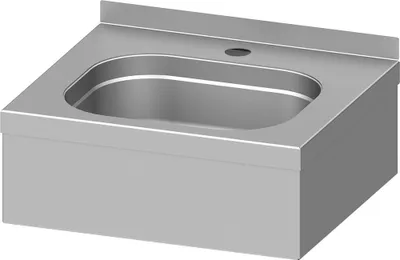 Produktbild von Handwaschbecken zur Wandmontage, 400 x 350 x 150 mm (BxTxH), mit Aufkantung, verschweißt