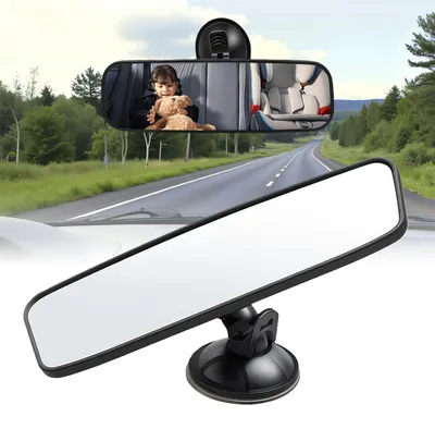 Image de Miroir de surveillance intérieur panoramique à 360°, rotatif, avec ventouse, pour voitures, camions, SUV et fourgonnettes