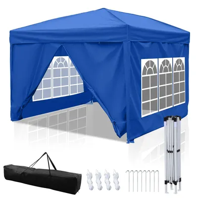 Immagine prodotto di Gazebo da giardino - Tenda per feste - Pergola - Tettoia per giardino - Gazebo - Tenda pieghevole con pareti laterali