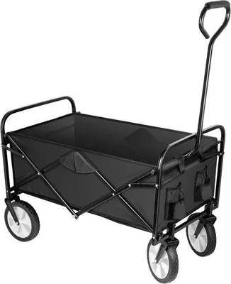 Produktbild von Famanu Gartenwagen faltbar - 360° drehbare Räder - Schwarz