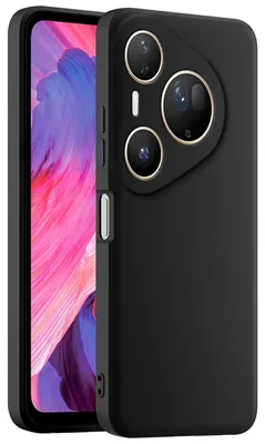 Immagine prodotto di Custodia in silicone per Huawei Pura 80 Pro Custodia protettiva Nero opaco Cover posteriore Custodia per cellulare