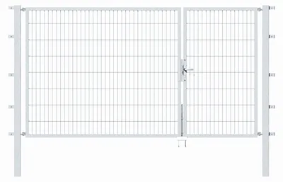 Produktbild von Alberts Doppeltor Flexo mit Zubehör, zum Einbetonieren, feuerverzinkt, Breite 300 cm (100 cm + 200 cm), Höhe 160 cm