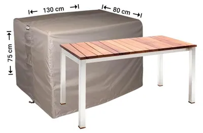 Produktbild von Raffles Covers Raffles Covers Gartentisch-Schutzhülle | Atmungsaktiv | Wasserdicht | UV-beständig | Doppelnähte | Elastischer Kordelzug - Farbe: Taupe, Masse: 130 x 80