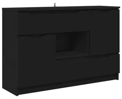 Image de Buffet avec tiroir Noir 100 x 30 x 65,6 Bois d'ingénierie