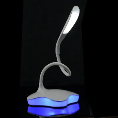 Tischleuchte mit 4 Blättern, Touch-Dimmer, Blau, LED