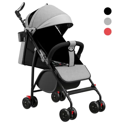 Produktbild von Kinderwagen Buggy Kinderbuggy klappbar Sportwagen Faltbar 5-Punkt-Sicherheitsgurt Grau