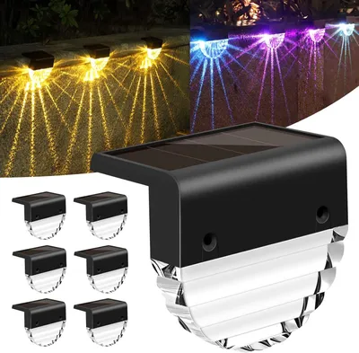 Produktbild von OKWISH 6er Set LED Solar Treppenleuchten – Wetterfeste Solarleuchten für Garten, Terrasse, Hof & Außenbereich, Ideal für Wege, Stufen & Treppenbeleuchtung