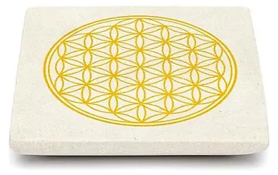 Image de Brûle-encens Fleur De Vie Grès --paquet De 4 Pcs - 10x10 Cm