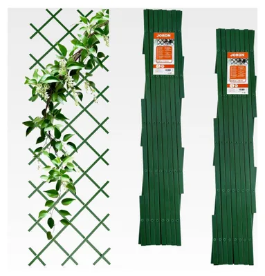 Produktbild von 3 Kletterzaunhalter, erweiterbares Kunststoffgitter, Gartenzaungitter für Kletterpflanzen, Grün, 150 x 50 cm
