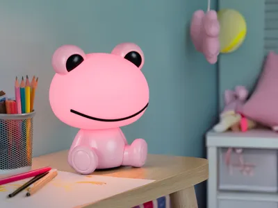 Produktbild von Ausgefallene kleine USB Tischlampe mit Farbwechsel für Kinderzimmer Rosa H: 24cm