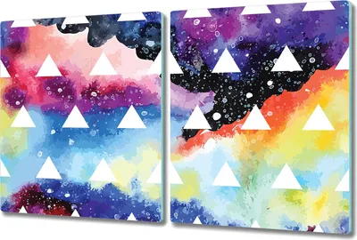 Produktbild von Herd-Abdeckplatte Glas Schneidebrett Ceranfeld-Abdeckung - 2x 40x52 cm - Galaxie Bunte