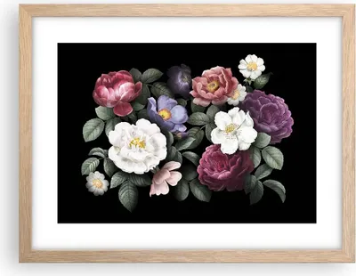 Produktbild von Gerahmtes Poster - Rahmen in heller Eiche - Blumen Blumenstrauß Komposition - 40x30 cm - Wand Bild - Wanddeko - Wandbilder - Kunstposter - Wandposter - Bilderrahmen - Bilder - P2NAA40x30-5032