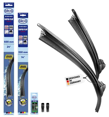 Produktbild von alca® Scheibenwischer für FIAT 500 10.2007 - 08.2026, SUPER FLAT Flachbalkenwischer, extraflaches Design, Flexibel, Nanographitbeschichtung