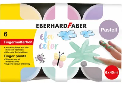 Produktbild von EBERHARD FABER Fingerfarbe Pastell, 40ml, 6 Stü ck, sortiert EBERHARD FABER 578604