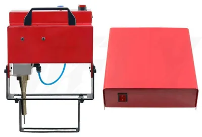Produktbild von Tragbare Metall-Markiermaschine - Pneumatischer Nadelpräger - Handgerät für VIN- und Fahrgestellnummer - Markierfeld 100×20 mm - EU-Stecker