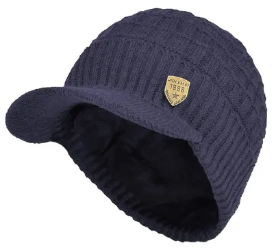 Image de Bonnet d'hiver avec Fourrure artificielle - Bonnet tricoté chaud avec doublure en polaire