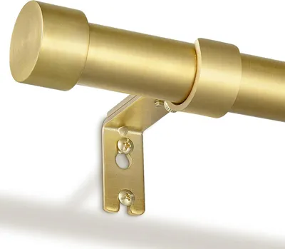 Productafbeelding van Gordijnroede Uitschuifbaar - Gordijnstang - Raambekleding Ophangen - Stevig Staal - 80-120 cm - Goud