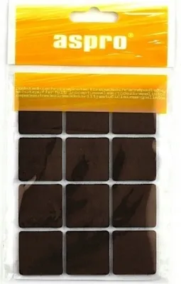 Zdjęcie produktu dla Samoprzylepne podkładki filcowe brązowe 2,8x2,8 cm 12 szt.
