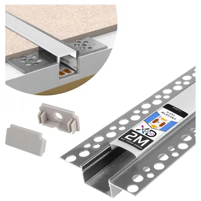 Produktbild von XUDO LED Trockenbauprofil 2 m Alu eloxiert 20 mm mit milchiger Abdeckung