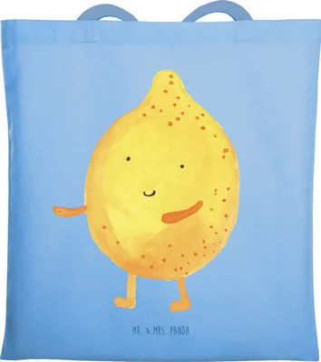 Produktbild von Mr. & Mrs. Panda Shopping Tasche Beste Freunde Zitrone - Sky Blue - Geschenk, Lustige Sprüche, Fehlende Keywords, Laptoptasche, Tote Bag, Jutetasche, Jutebeutel