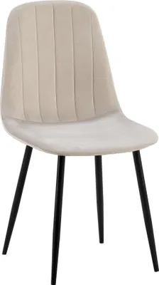 Immagine prodotto di Sedia da pranzo con rivestimento in velluto - Sedia da cucina - Elevato comfort, struttura in metallo nero | Colore: Grigio