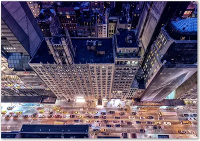 Produktbild von Tulup® Glas-Bild - 100 x 70 - Wandbild aus Glas - Wandkunst - Wandbild hinter gehärtetem Sicherheitsglas - Landschaften - New York bei Nacht - Beige